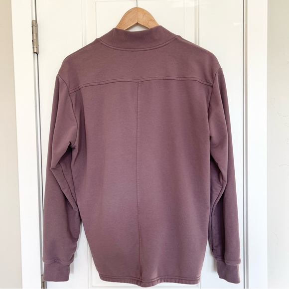 Athleta retroterry wrap sweatshirt in mauve Dusty purple activewear Size M - Picture 8 of 10